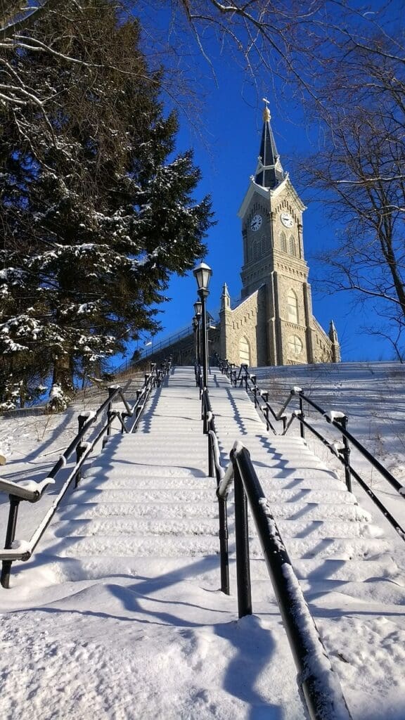 church snow stairs 2147828jpg