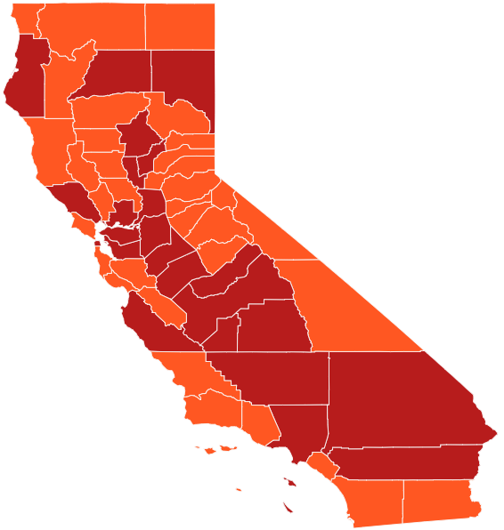 This is the main image for an article talking about California car theft and contains an interactive map