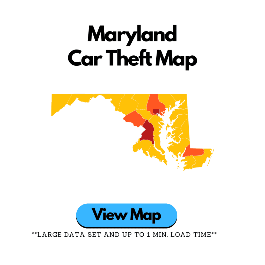 Maryland car theft data map