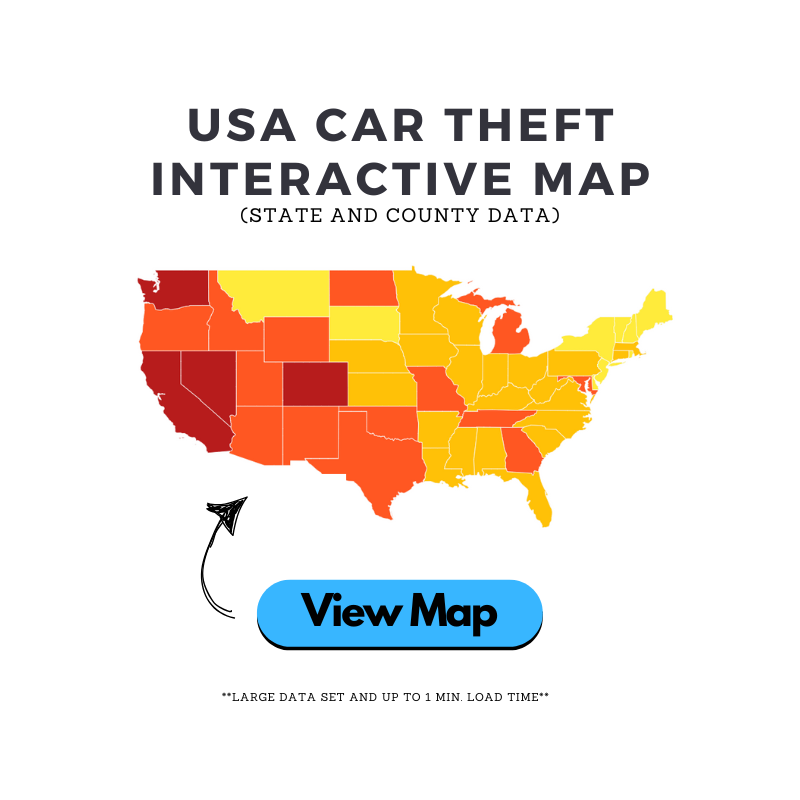 US Car Theft Interactive Map By State  County Get LoJack